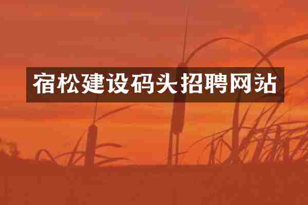 宿松建设码头招聘网站