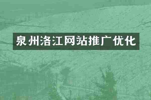 泉州洛江网站推广优化