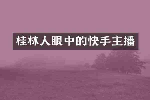 桂林人眼中的快手主播