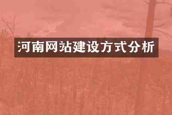 河南网站建设方式分析