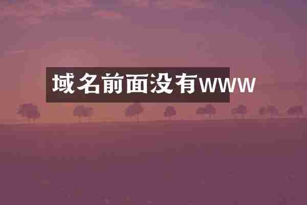 域名前面没有www