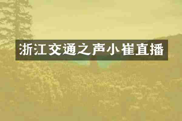 浙江交通之声小崔直播