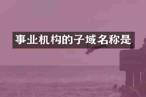 事业机构的子域名称是