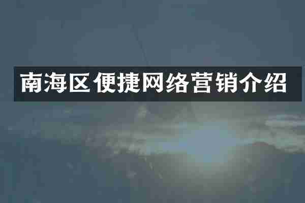 南海区便捷网络营销介绍