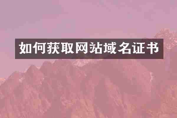 如何获取网站域名证书