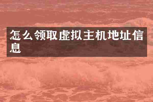 怎么领取虚拟主机地址信息
