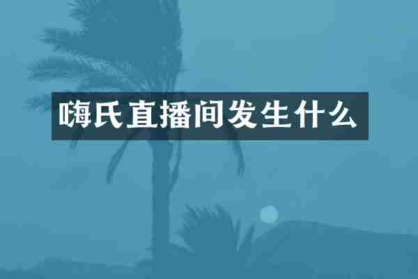 嗨氏直播间发生什么