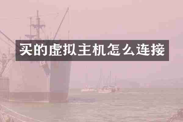 买的虚拟主机怎么连接