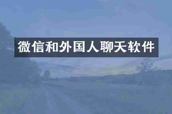 微信和外国人聊天软件
