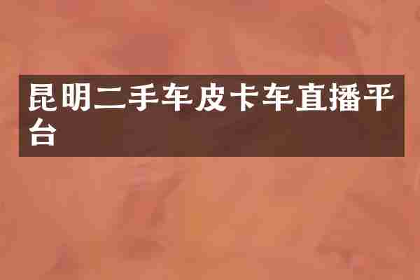昆明二手车皮卡车直播平台