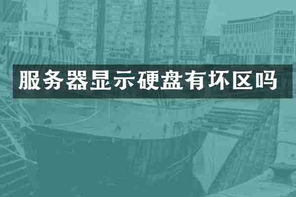 服务器显示硬盘有坏区吗
