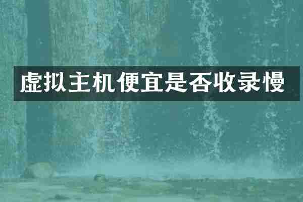虚拟主机便宜是否收录慢