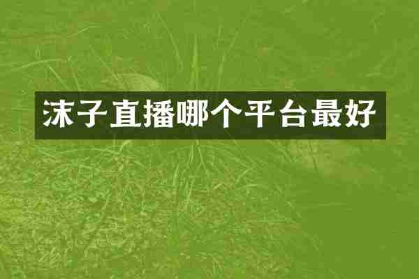 沫子直播哪个平台最好