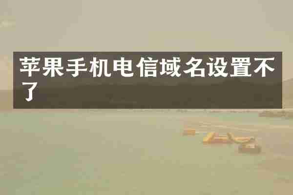 苹果手机电信域名设置不了