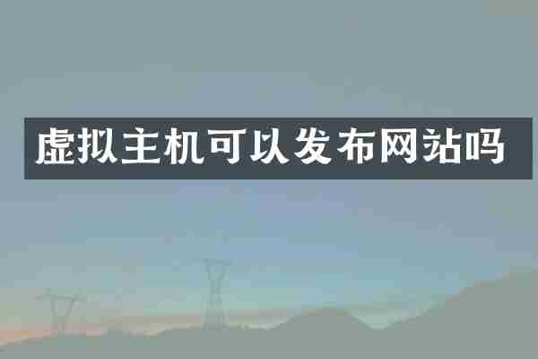 虚拟主机可以发布网站吗