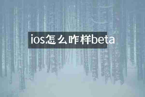 ios怎么咋样beta