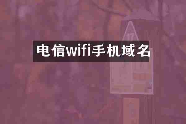电信wifi手机域名