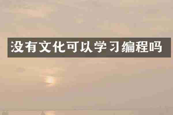没有文化可以学习编程吗