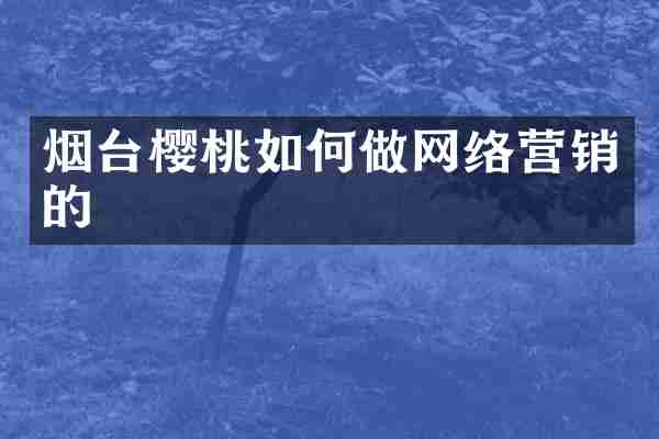烟台樱桃如何做网络营销的