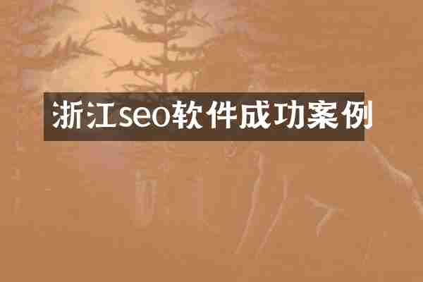 浙江seo软件成功案例