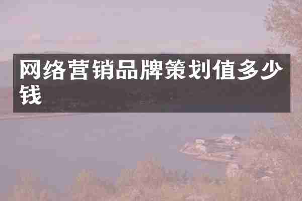 网络营销品牌策划值多少钱