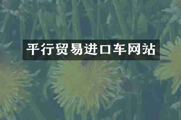 平行贸易进口车网站