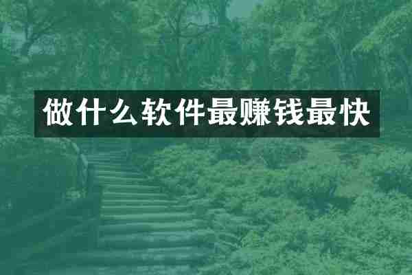 做什么软件最赚钱最快