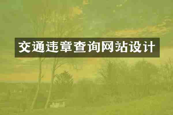 交通违章查询网站设计