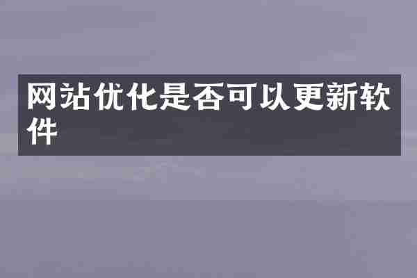 网站优化是否可以更新软件
