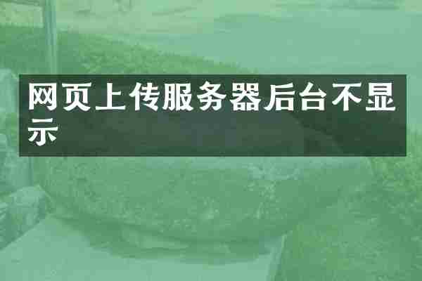 网页上传服务器后台不显示
