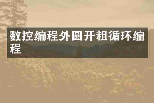 数控编程外圆开粗循环编程