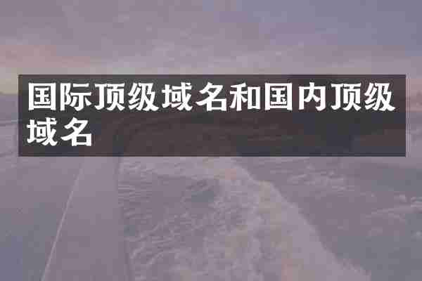 国际顶级域名和国内顶级域名