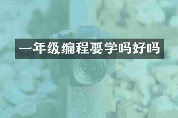 一年级编程要学吗好吗