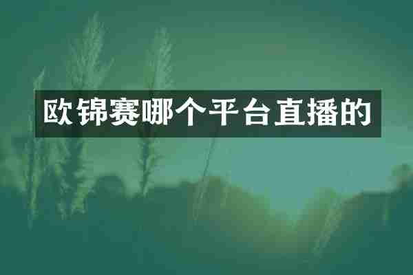 欧锦赛哪个平台直播的
