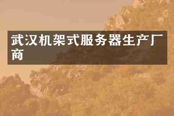 武汉机架式服务器生产厂商