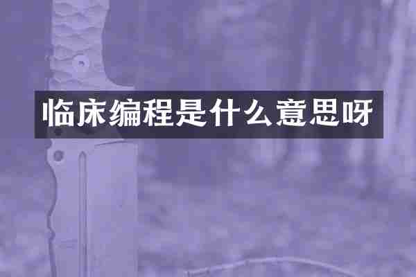 临床编程是什么意思呀