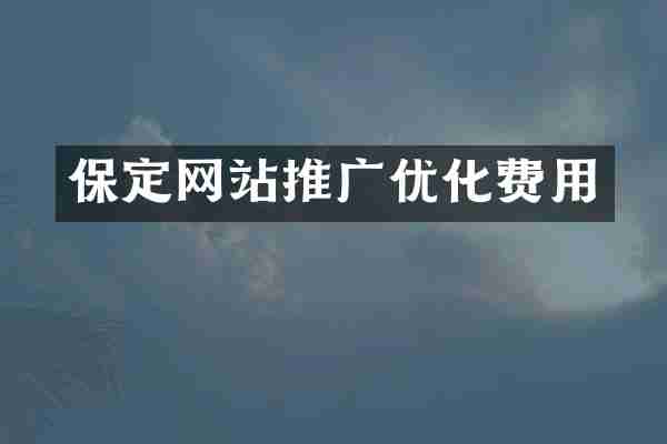 保定网站推广优化费用