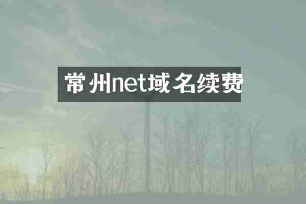 常州net域名续费