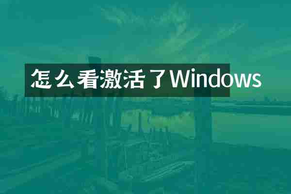怎么看激活了Windows