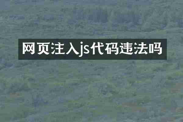 网页注入js代码违法吗
