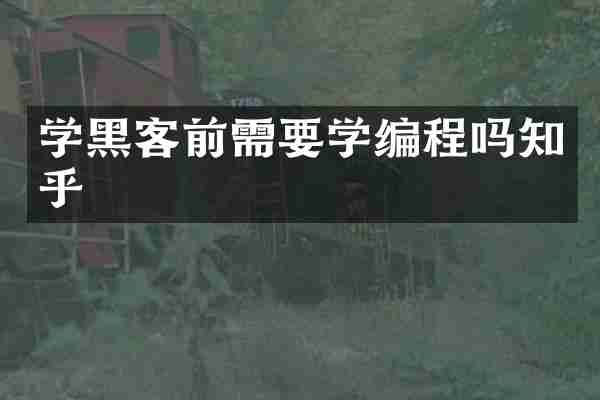 学黑客前需要学编程吗知乎