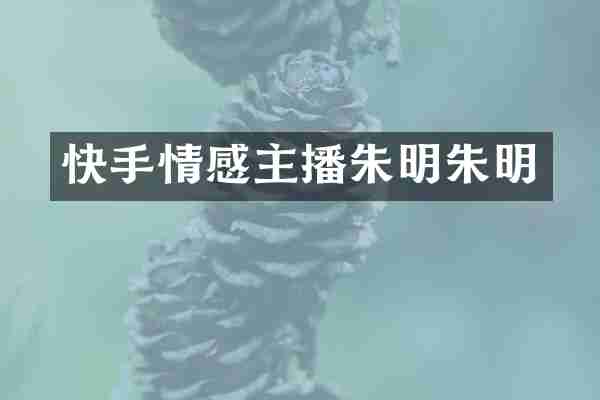 快手情感主播朱明朱明