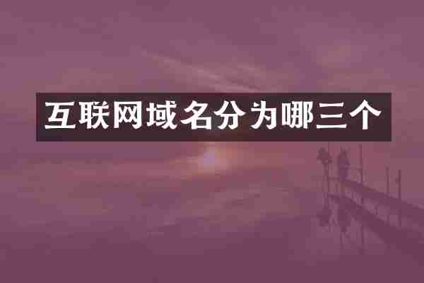 互联网域名分为哪三个