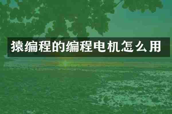 猿编程的编程电机怎么用