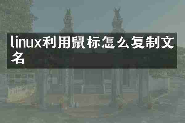 linux利用鼠标怎么复制文件名
