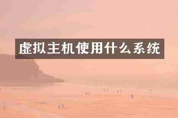 虚拟主机使用什么系统