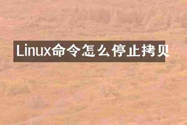 Linux命令怎么停止拷贝