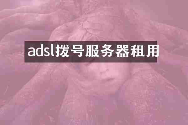 adsl拨号服务器租用