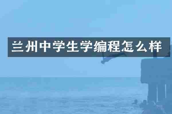 兰州中学生学编程怎么样