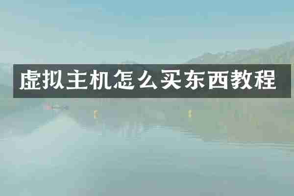 虚拟主机怎么买东西教程